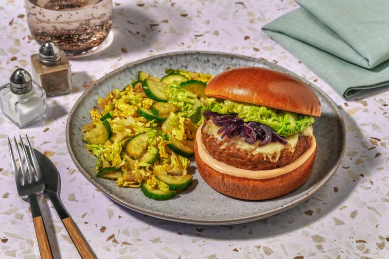 Texas BBQ burger au steak végétal & gouda