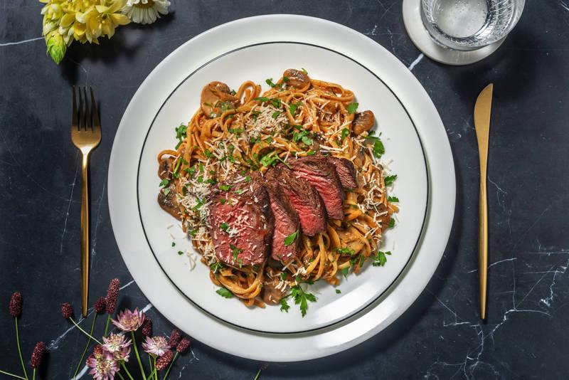 Pavé de bœuf & sauce façon Stroganoff maison