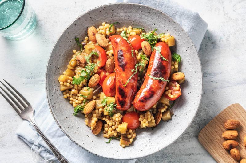 Couscous perlé aux saucisses de poulet