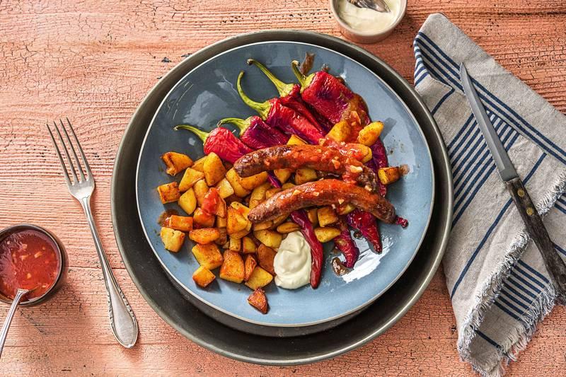 Patatas bravas et merguez de bœuf