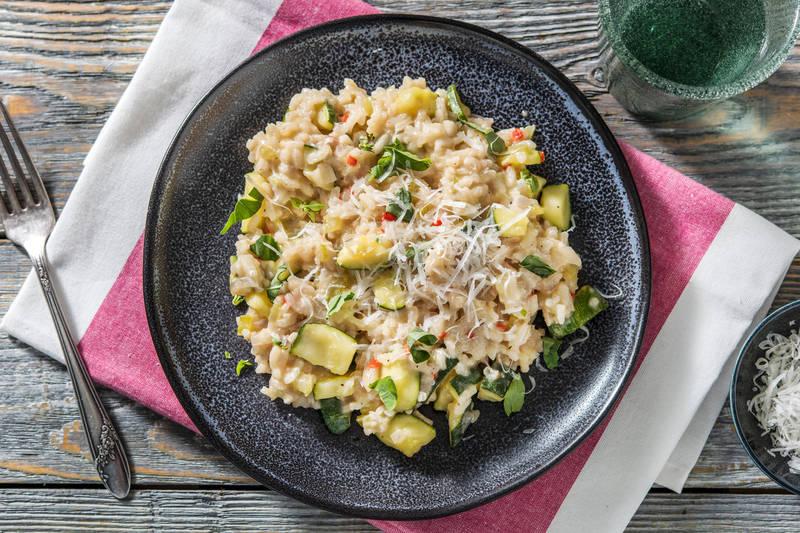 Risotto à la courgette et à la mozzarella